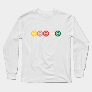 Merry Christmas colorful snowflakes Long Sleeve T-Shirt